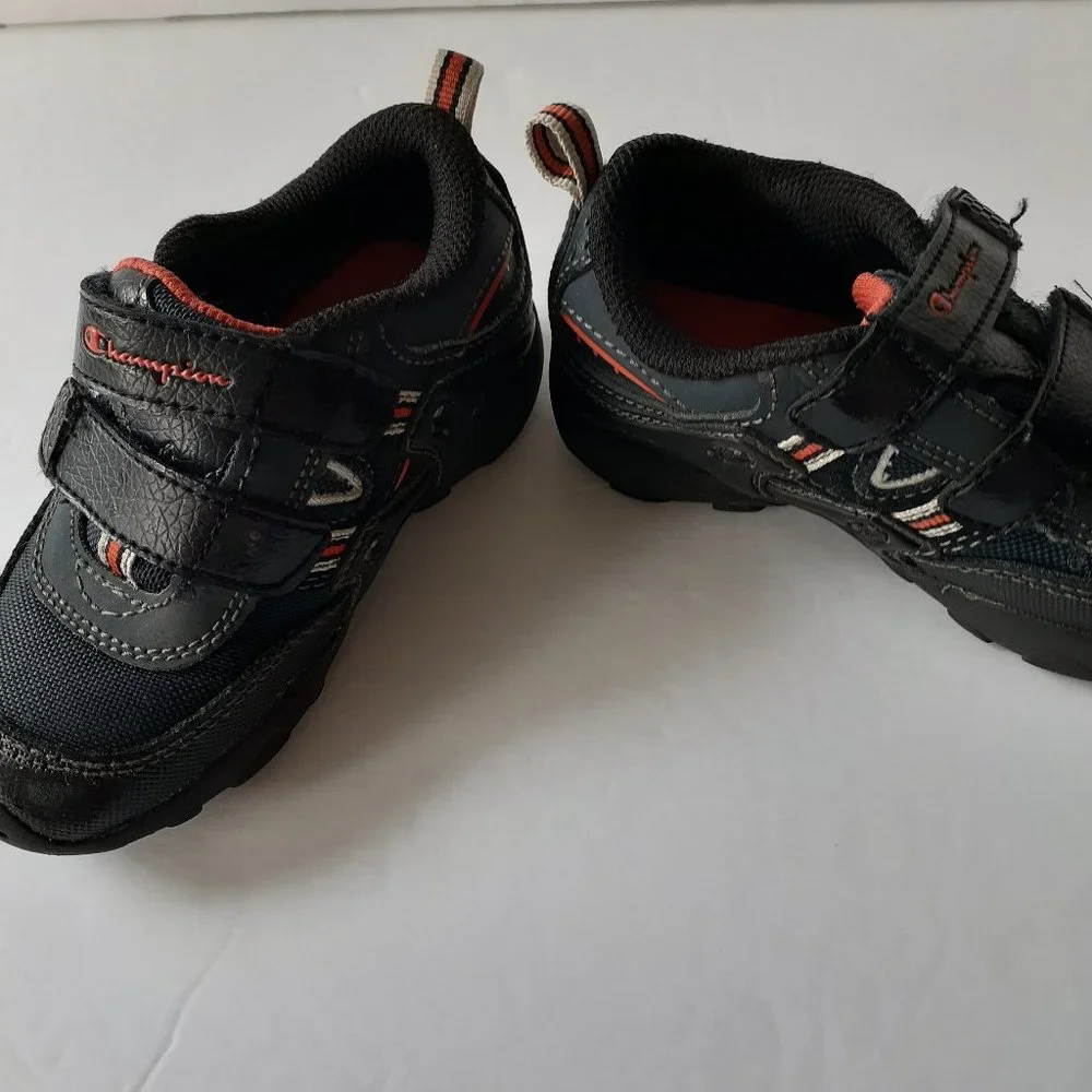 Champion Boys Shoes Sneakers Black Hook Loop Size 8.5